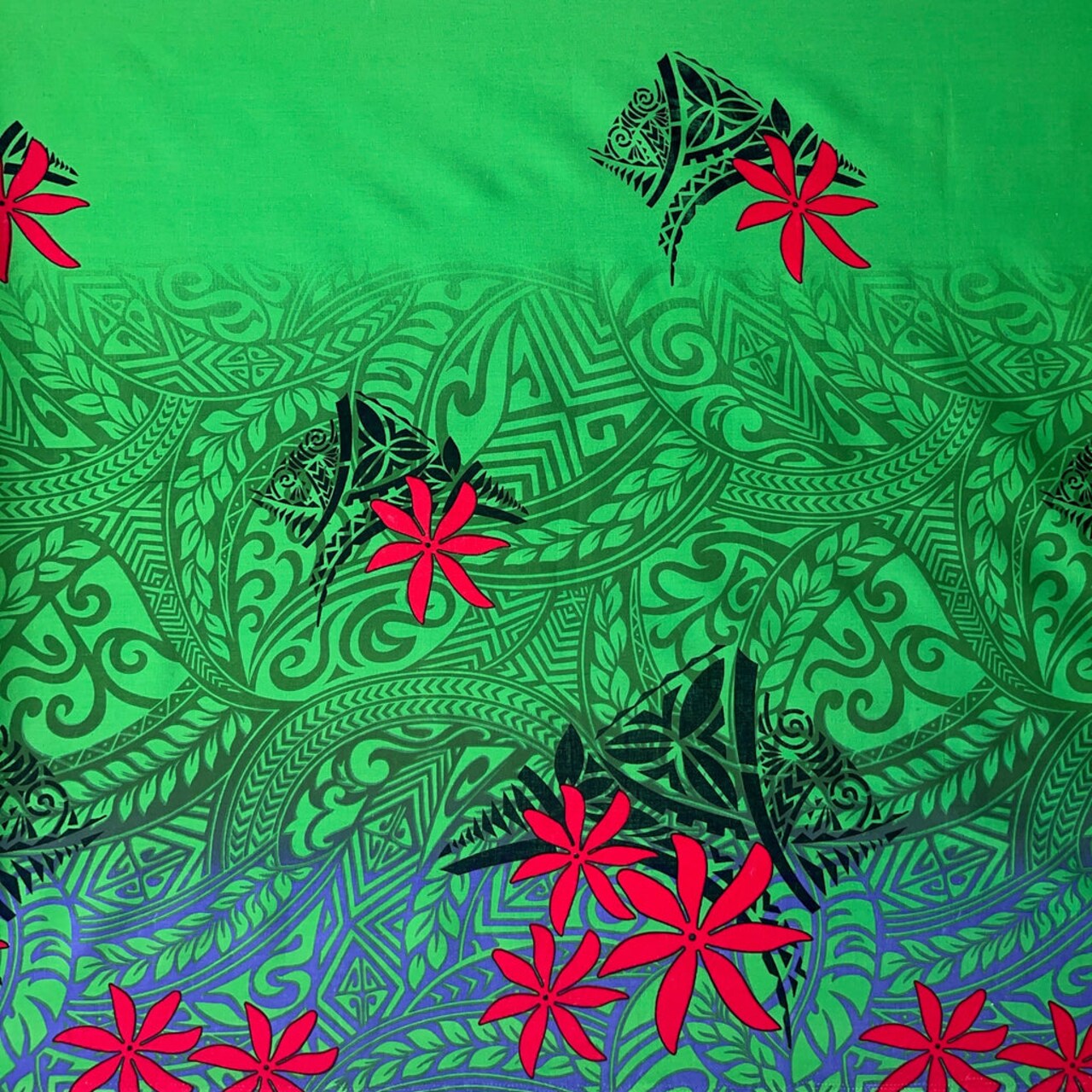 1 Yard Tiare Traditional Tattoo Gradient Cotton Fabric 44/45 Inches Width